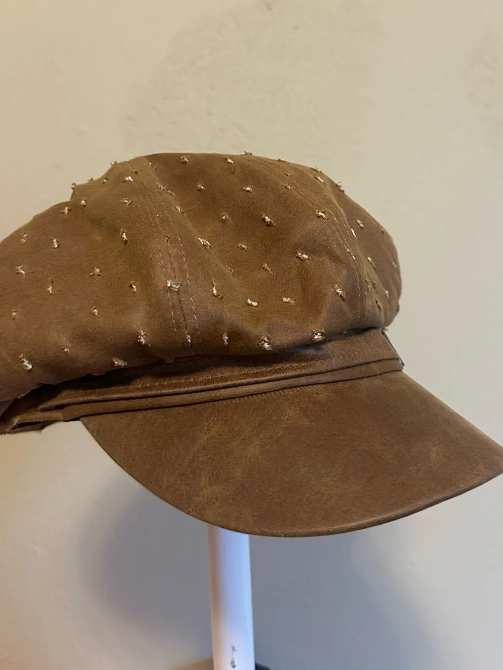 Brown Studded Newsboy Cap